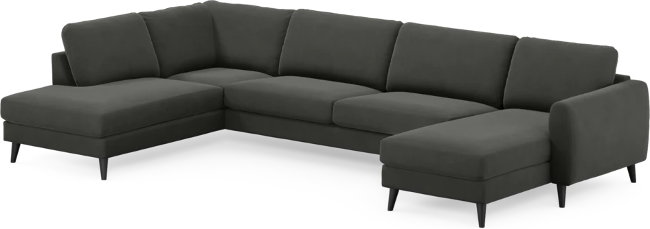 Bridge - 3-sits soffa med divan vänster och schäslong höger - Grå