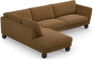 Madison - 3-sits soffa med divan vänster - Brun