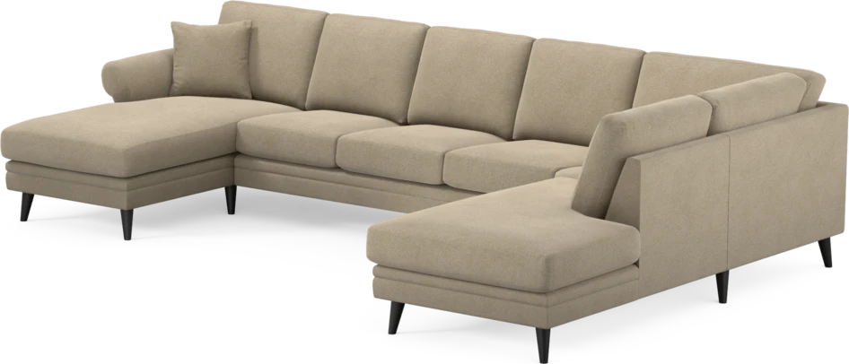 Eden - 3-sits soffa med schäslong vänster och divan höger - Beige