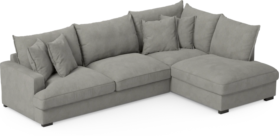 Mila - 3-sits soffa med divan höger - Grå