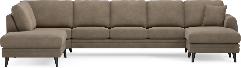 Eden - 3-sits soffa med divan vänster och schäslong höger - Brun