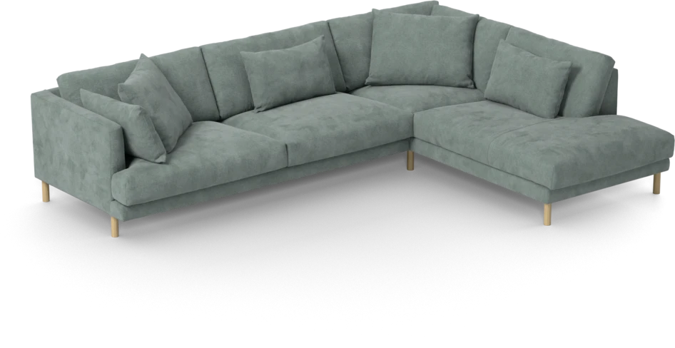Harper - 3-sits soffa med divan höger - Blå