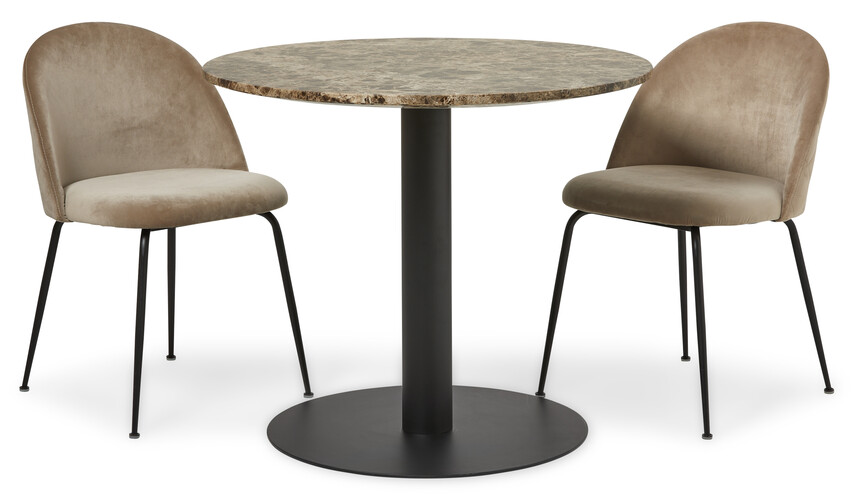 Tiffany - Matgrupp med 2 stolar Kiwi - Beige