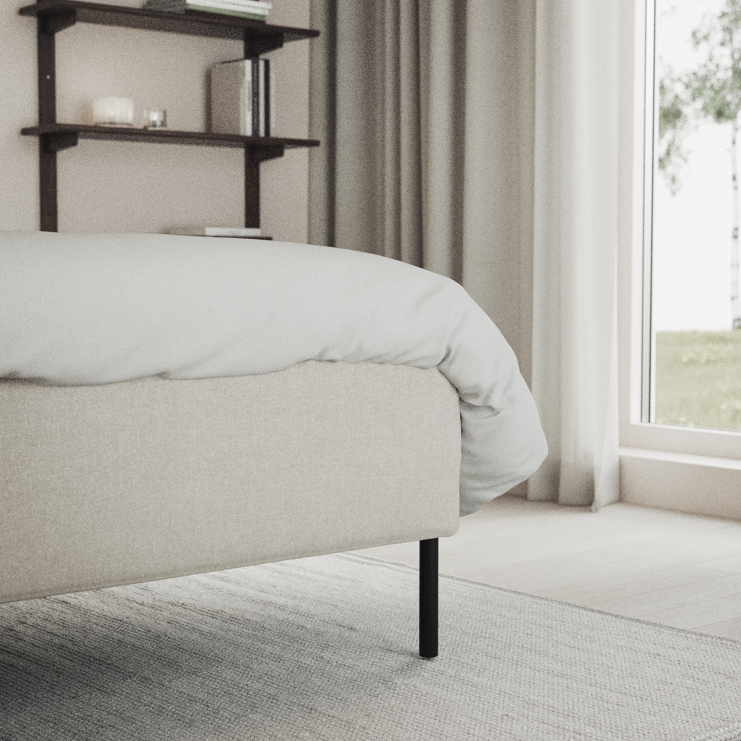Delux Sense - Kontinentalsäng, enkelsäng 120 cm med bäddmadrass och sängben - inspiration
