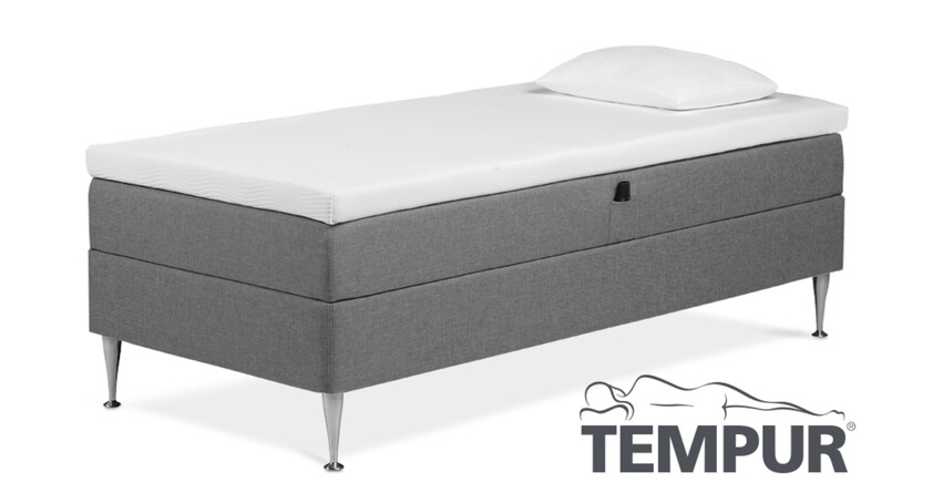 Tempur Promise - Ställbar säng, enkelsäng med bäddmadrass Cloud - Grå