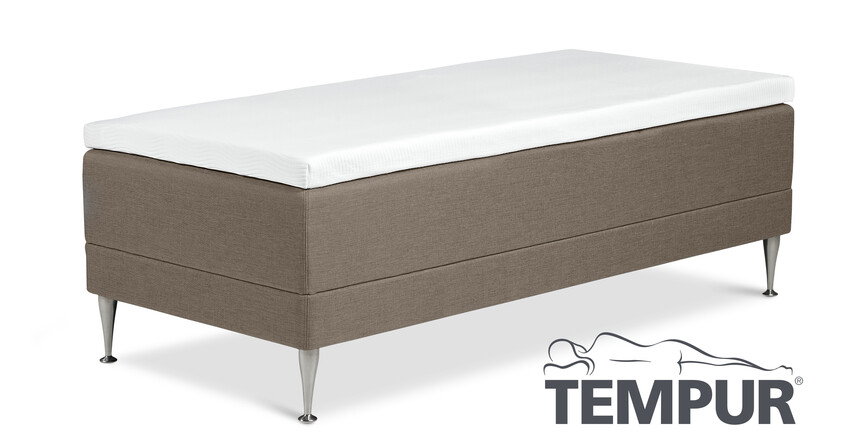 Tempur Promise - Ramsäng, enkelsäng med bäddmadrass Original, B 80-120 cm - Brun