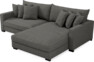 Rossi - 2-sits soffa med schäslong XL höger - Grå