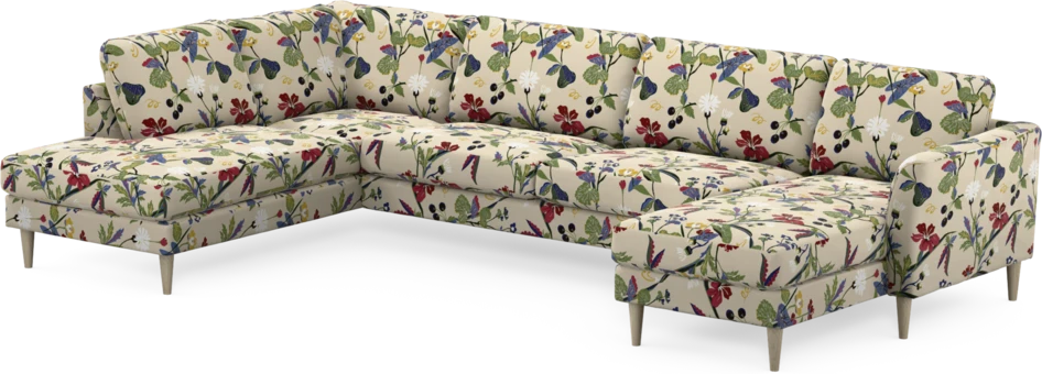 Bridge - 3-sits soffa med divan vänster och schäslong höger - Flerfärgad