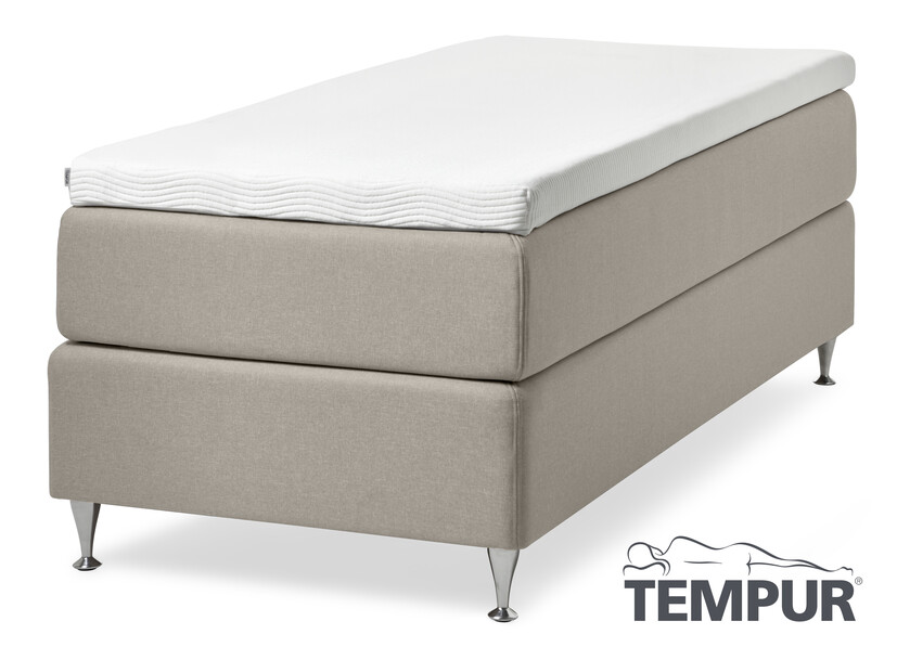 Tempur Promise - Kontinentalsäng, enkelsäng med bäddmadrass Cloud, B 80-120 cm - Beige