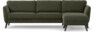 Bridge - 3-sits soffa med schäslong höger - Grön
