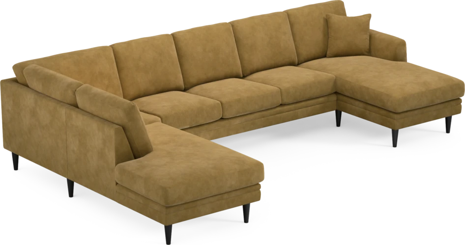 Eden - 3-sits soffa med divan vänster och schäslong höger - Gul