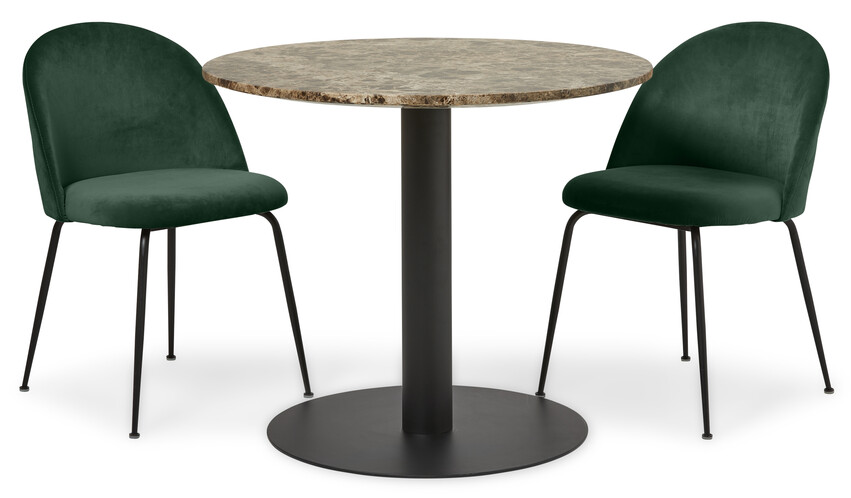 Tiffany - Matgrupp med 2 stolar Kiwi - Grön