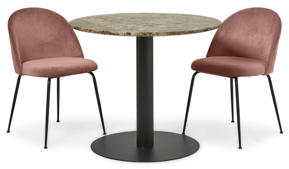 Tiffany - Matgrupp med 2 stolar Kiwi - Rosa