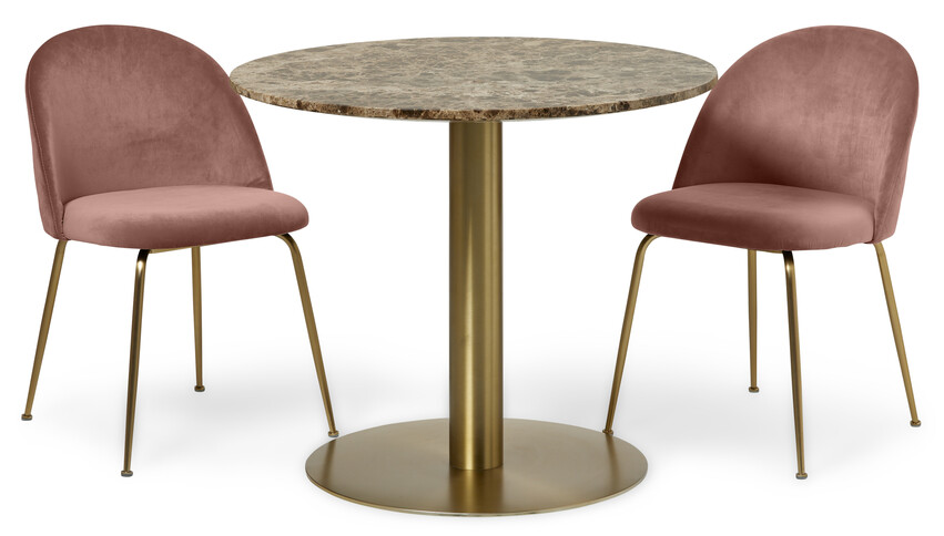 Tiffany - Matgrupp med 2 stolar Kiwi - Rosa
