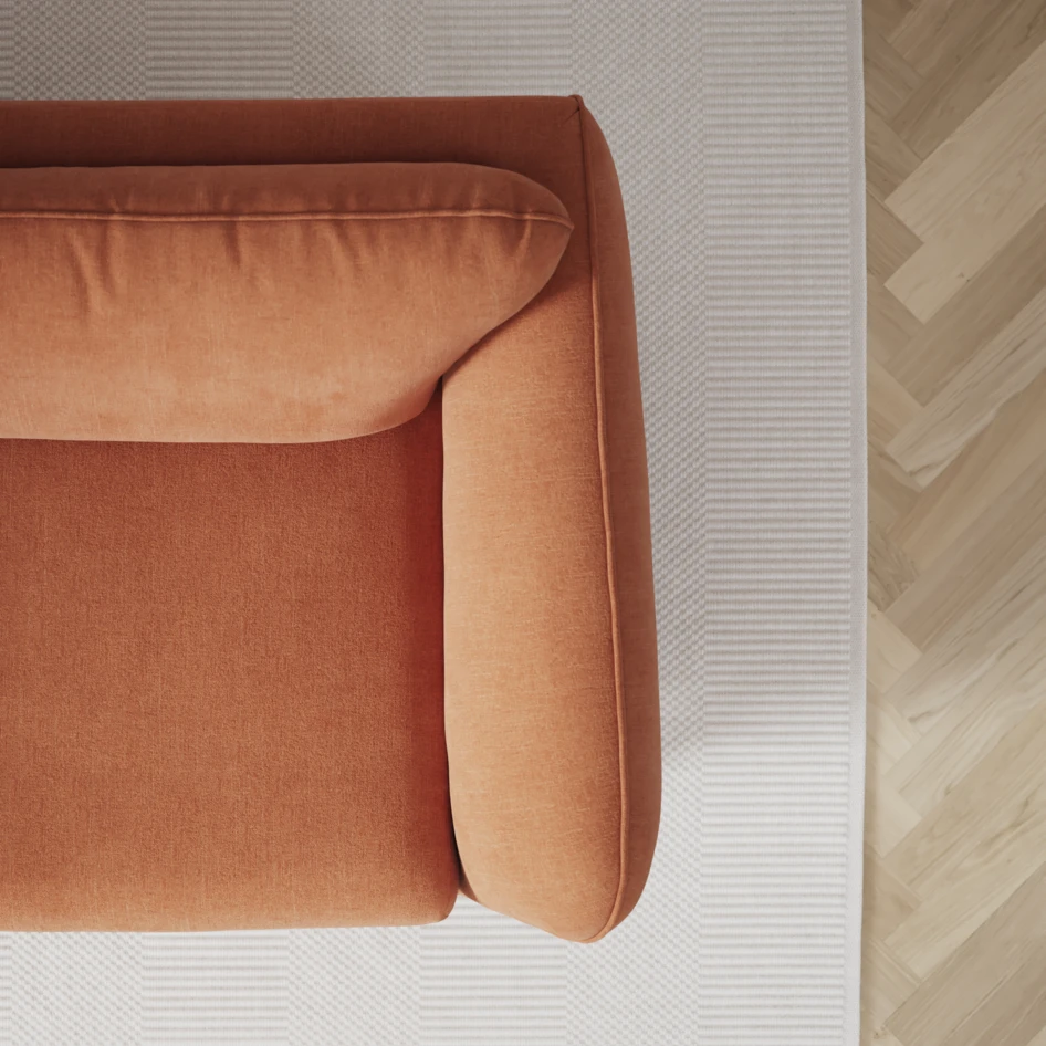 Madison Lux - Hörnsoffa med schäslong höger - Orange