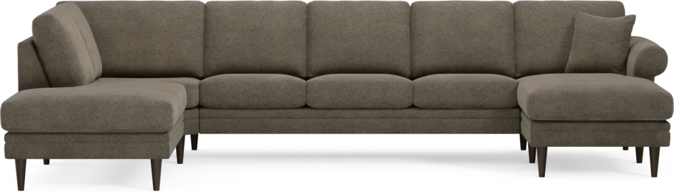 Eden - 3-sits soffa med divan vänster och schäslong höger - Brun