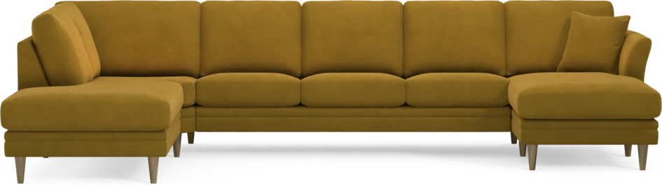 Eden - 3-sits soffa med divan vänster och schäslong höger - Gul