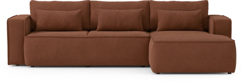 Ide - Bäddsoffa 3-sits med schäslong höger - Orange