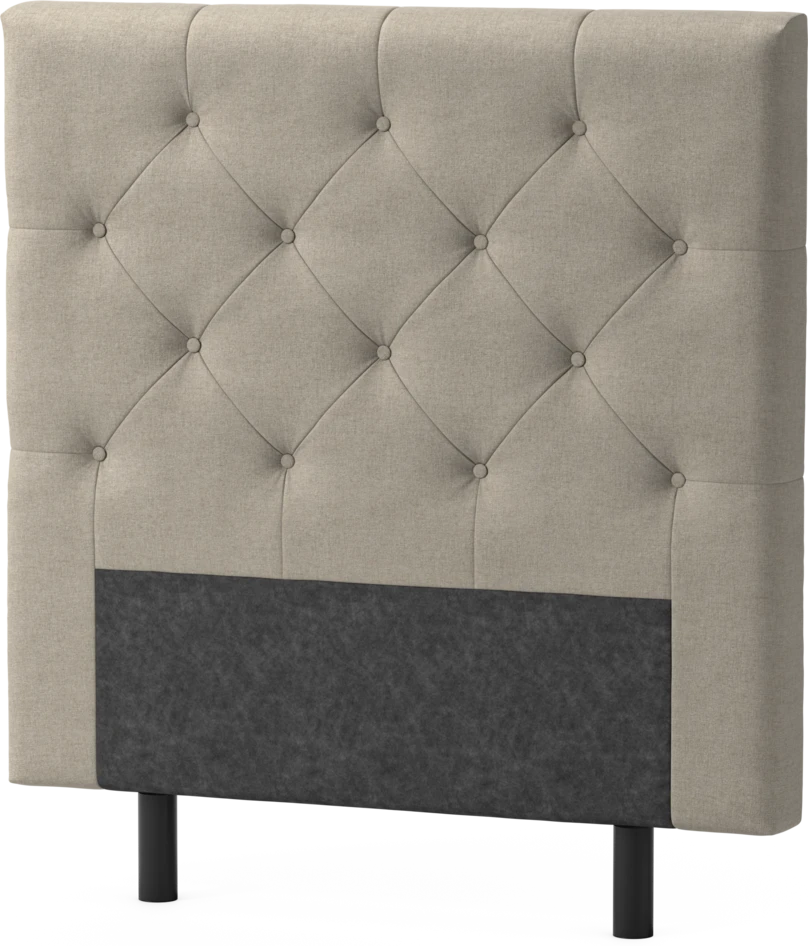 Delux Pikerad Låg - Sänggavel, 90-210 cm - Beige
