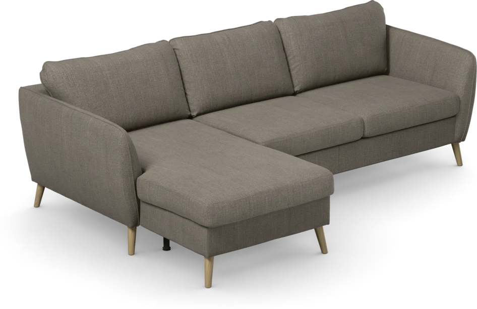 County - 3-sits soffa med flyttbar schäslong - Brun