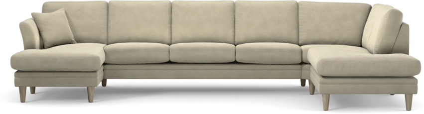 Eden - 3-sits soffa med schäslong vänster och divan höger - Beige