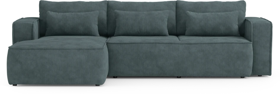 Ide - Bäddsoffa 3-sits med schäslong vänster - Blå