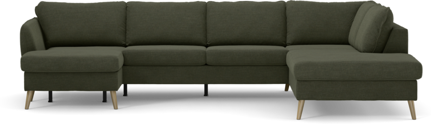 County - 3-sits soffa med schäslong vänster och divan höger - Grön