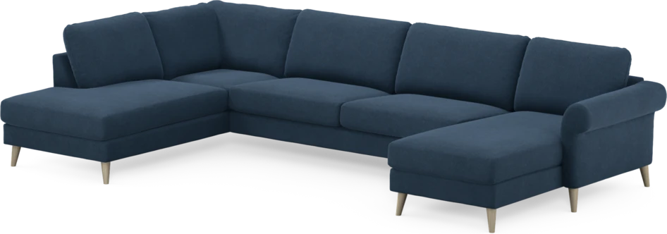 Bridge - 3-sits soffa med divan vänster och schäslong höger - Blå