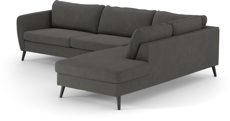 County - 2,5-sits soffa med divan höger - Brun