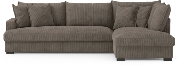 Mila, 3-sits soffa med divan höger, hel dyna
