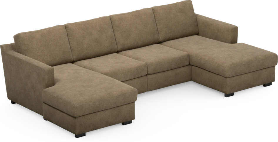 Friday - 2-sits soffa med två schäslonger - Brun