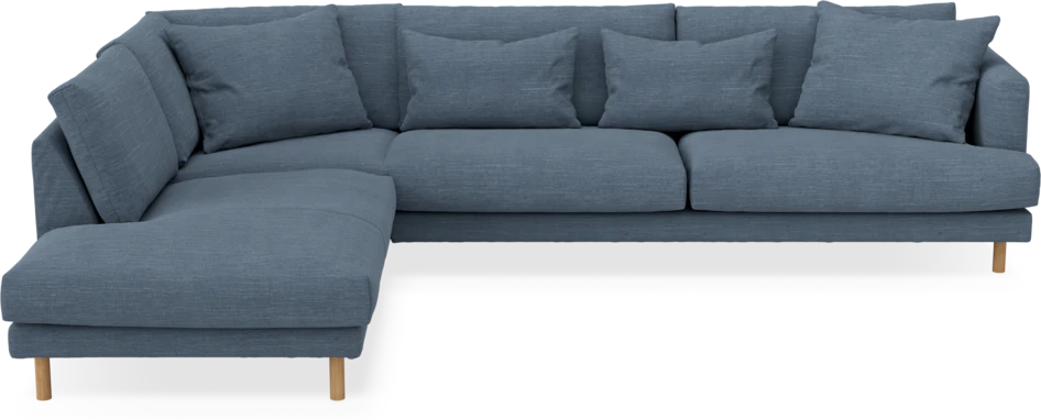 Harper - 3-sits soffa med divan vänster - Blå