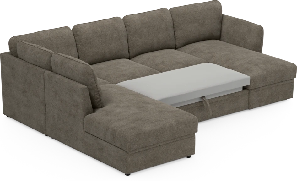 Öland - Bäddsoffa med divan vänster och schäslong höger - Brun