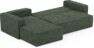 Ide - Bäddsoffa 3-sits med schäslong vänster - Grön