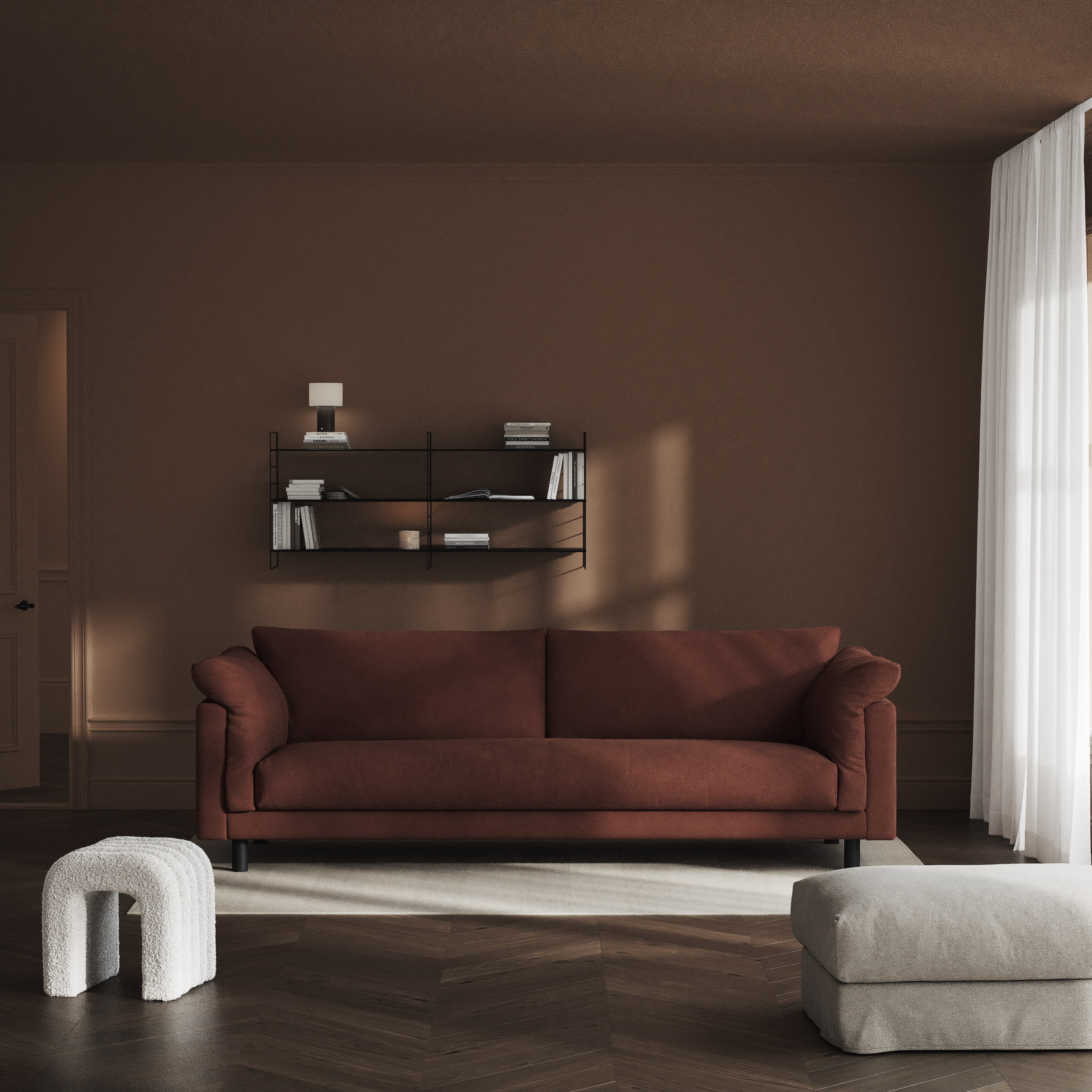 Cherrie - 4-sits soffa, hel dyna, fast klädsel - inspiration