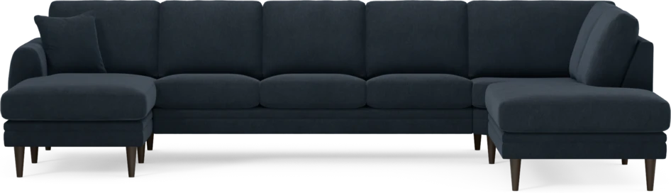 Eden - 3-sits soffa med schäslong vänster och divan höger - Blå