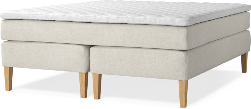 Delux Sense - Kontinentalsäng, dubbelsäng med bäddmadrass - Beige