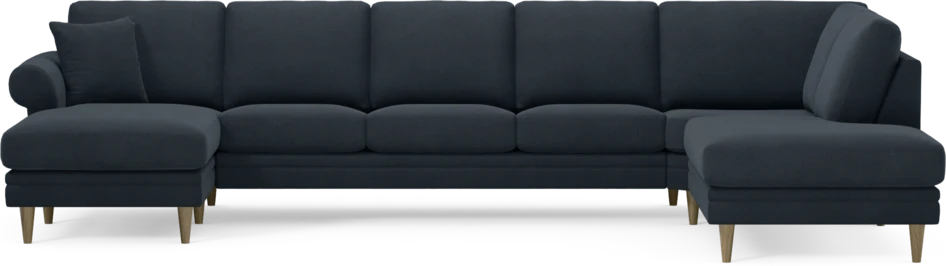 Eden - 3-sits soffa med schäslong vänster och divan höger - Blå