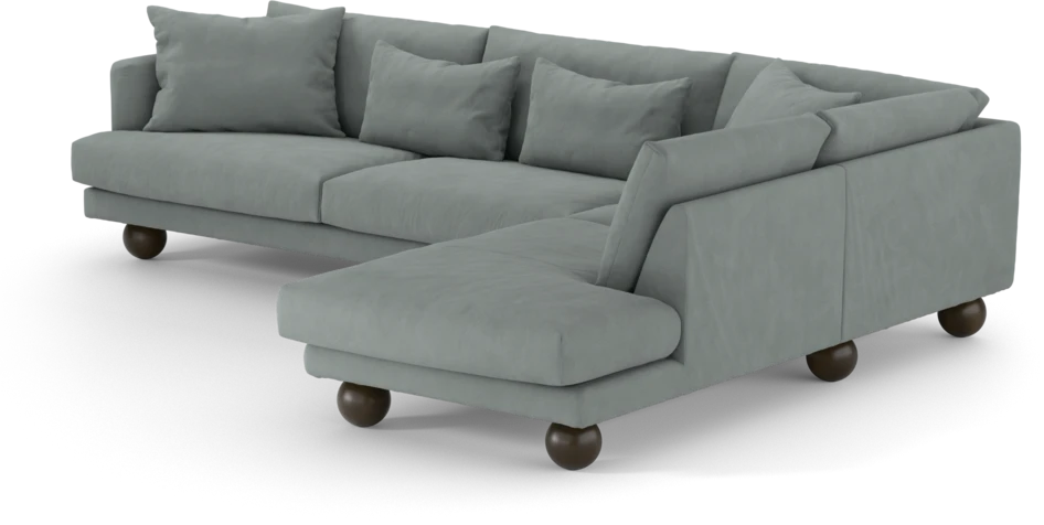 Harper - 3-sits soffa med divan höger - Grön