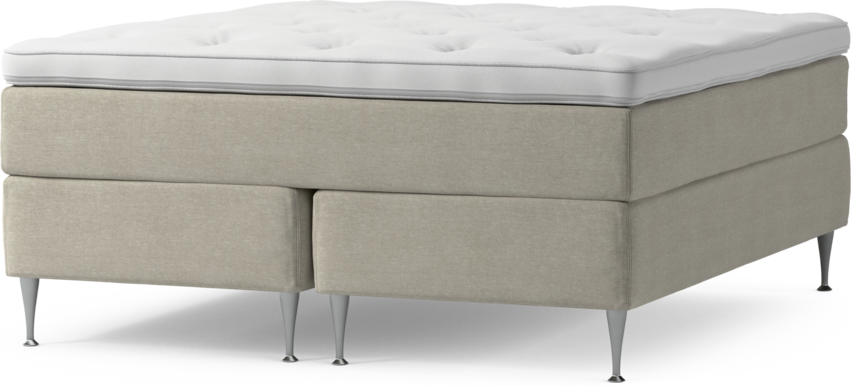 Delux Dream - Kontinentalsäng, dubbelsäng med bäddmadrass och sängben - Beige