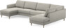 Bridge - 3-sits soffa med schäslong vänster och divan höger - Grå