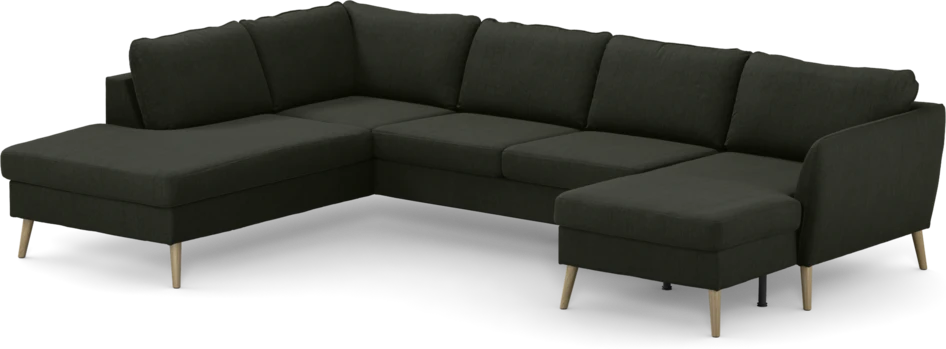 County - 3-sits soffa med divan vänster och schäslong höger - Grön