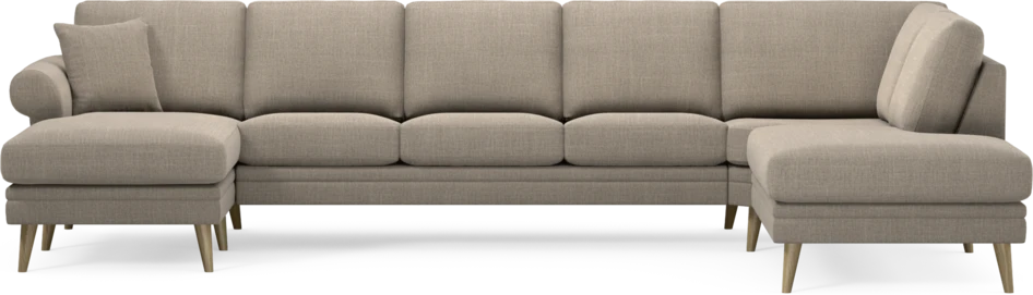 Eden - 3-sits soffa med schäslong vänster och divan höger - Beige