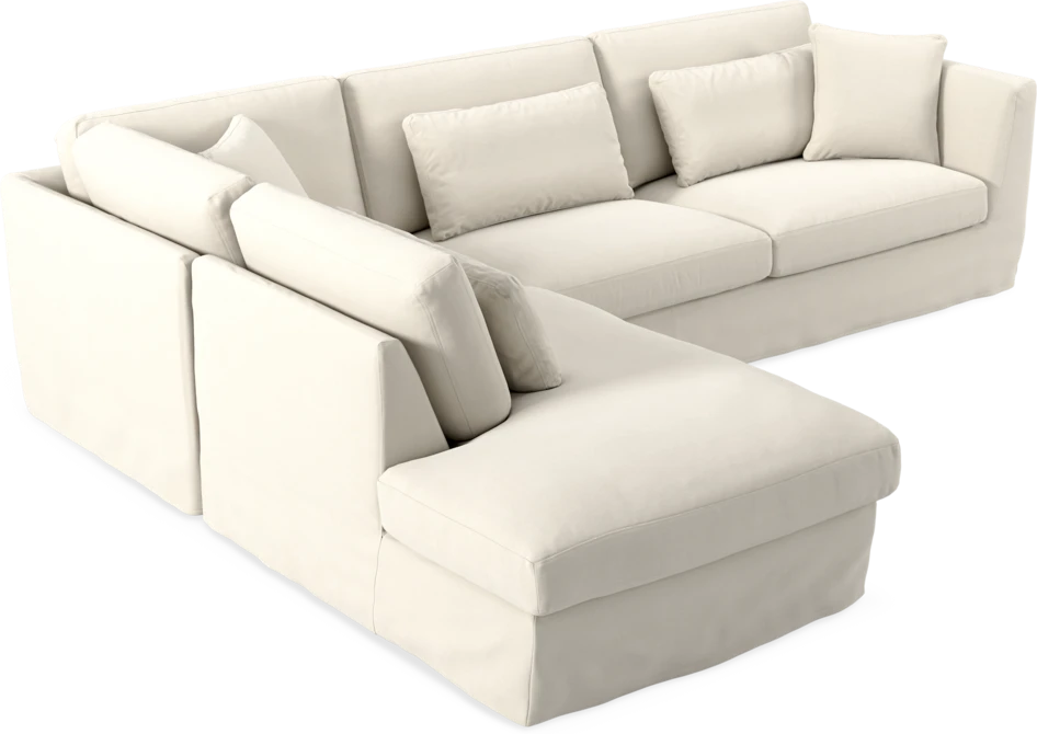 Willow - 3-sits soffa med divan vänster, med kappa - Beige