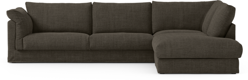 Cherrie Klädsel - 3-sits soffa med divan höger - Brun