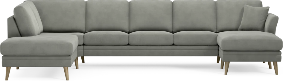 Eden - 3-sits soffa med divan vänster och schäslong höger - Grå