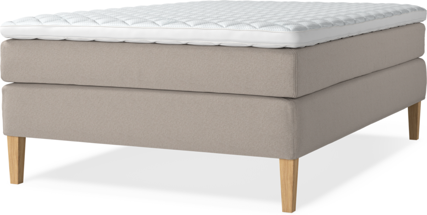 Delux Sense - Kontinentalsäng, enkelsäng 140 cm med bäddmadrass - Beige
