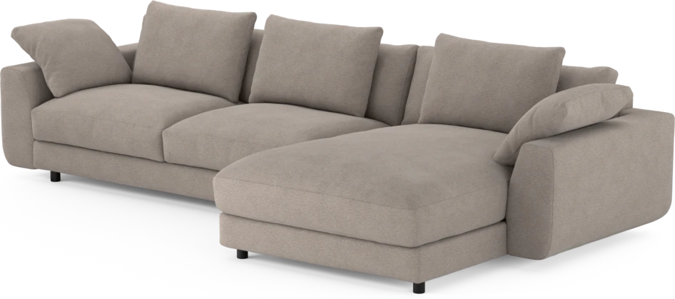 Amie - 3-sits med schäslong höger - Beige