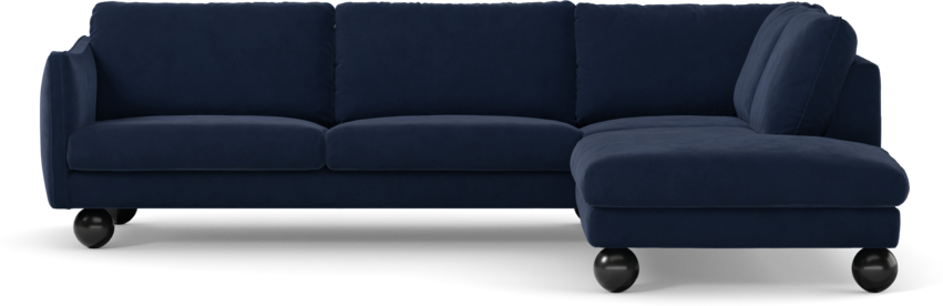 Madison Lux - 3-sits soffa med divan höger - Blå