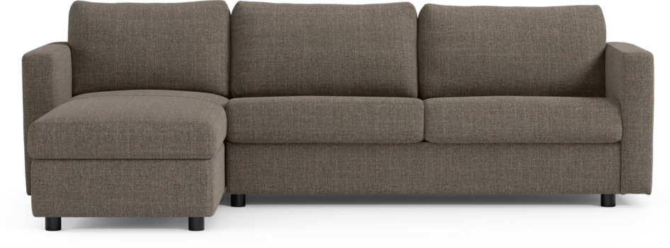 Lindö - Bäddsoffa 2,5-sits med schäslong, vändbar - Brun